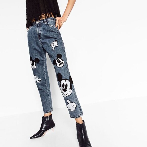 Zara X Disney Mickey Mouse Jeans - Picture 2 of 10